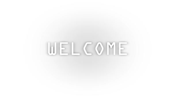 White Welcome Icon Shadow Isolated White Background Greeting Guests Home — ストック動画
