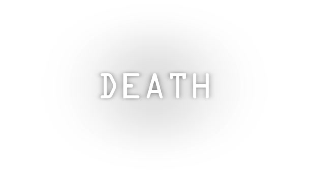 White Death Icon Shadow Isolated White Background End Life Video — Stock Video