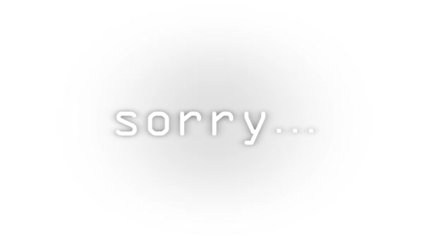 White Sorry Icon Shadow Isolated White Background Informing Shoppers Reconciliation — Stock videók
