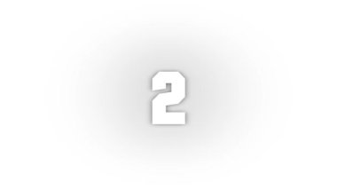 White 2 icon with shadow isolated on white background. prime mathematical numbers. studying at school. 4K video animation for motion graphics.