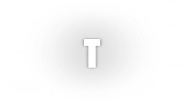 White t icon with shadow isolated on white background. letters in English. studying at school. 4K video animation for motion graphics.