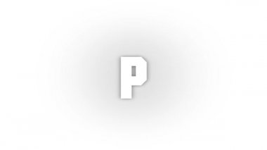 White p icon with shadow isolated on white background. letters in English. studying at school. 4K video animation for motion graphics.