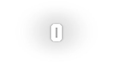 White o icon with shadow isolated on white background. letters in English. studying at school. 4K video animation for motion graphics.