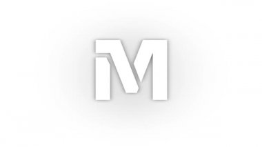 White m icon with shadow isolated on white background. letters in English. studying at school. 4K video animation for motion graphics.