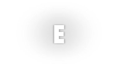White e icon with shadow isolated on white background. letters in English. studying at school. 4K video animation for motion graphics.