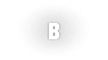 White b icon with shadow isolated on white background. letters in English. studying at school. 4K video animation for motion graphics.