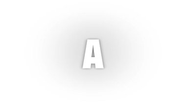 White a icon with shadow isolated on white background. letters in English. studying at school. 4K video animation for motion graphics.