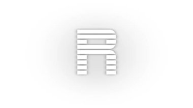 White r icon with shadow isolated on white background. letters in English. studying at school. 4K video animation for motion graphics.