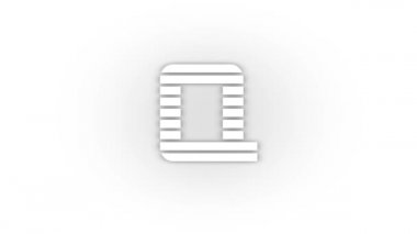 White q icon with shadow isolated on white background. letters in English. studying at school. 4K video animation for motion graphics.