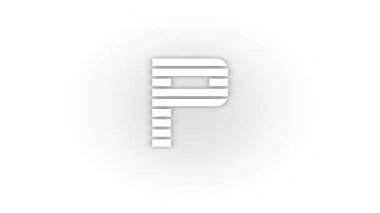 White p icon with shadow isolated on white background. letters in English. studying at school. 4K video animation for motion graphics.