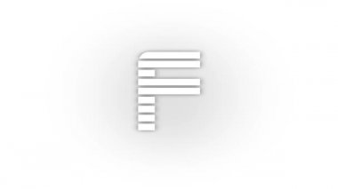 White f icon with shadow isolated on white background. letters in English. studying at school. 4K video animation for motion graphics.