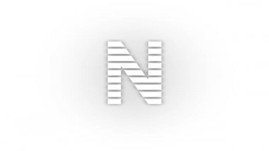 White n icon with shadow isolated on white background. letters in English. studying at school. 4K video animation for motion graphics.