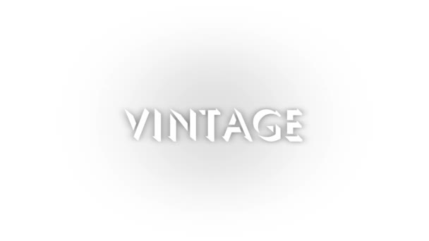 White Vintage Icon Shadow Isolated White Background Old Style Video — Stock video
