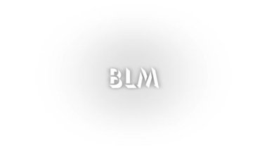 White blm icon with shadow isolated on white background. black life matters. National minorities. 4K video animation for motion graphics.