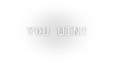 White you win icon with shadow isolated on white background. victory in the game. 4K video animation for motion graphics.