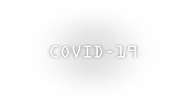 White covid-19 icon with shadow isolated on white background. epidemic. 4K video animation for motion graphics.