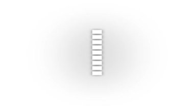 White i icon with shadow isolated on white background. american alphabet. 4K video animation for motion graphics.