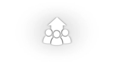 White career growth icon with shadow isolated on white background. growth in the enterprise. 4K video animation for motion graphics.