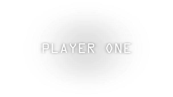 White Player One Icon Shadow Isolated White Background Video Game — Stock Video