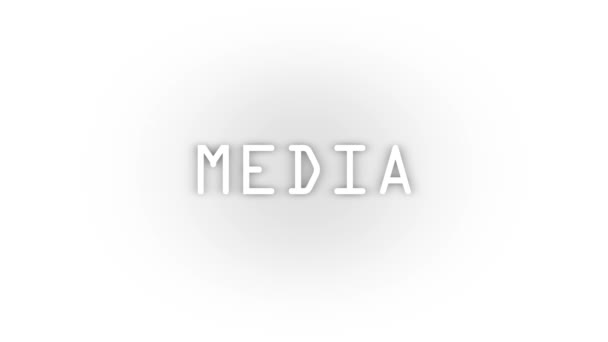 White Media Icon Shadow Isolated White Background News Video Animation — 图库视频影像