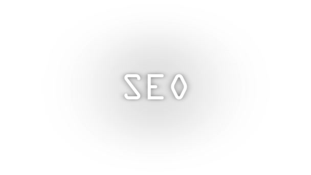 White Seo Icon Shadow Isolated White Background Position Company Video — Stok Video