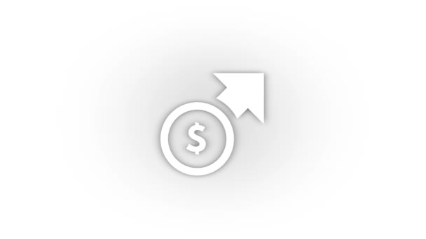 Εικονίδιο Συναλλαγματικής Ισοτιμίας Λευκού Δολαρίου Σκιά Απομονωμένη Λευκό Φόντο Συναλλαγματική — Αρχείο Βίντεο