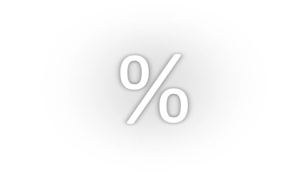 White Percentage Icon Shadow Isolated White Background Mathematical Calculations Video — Stock Video