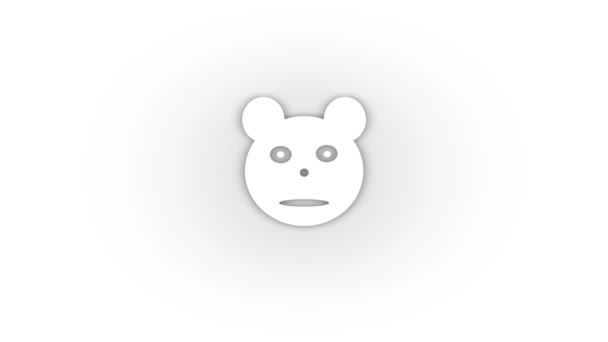 Ícone Panda Branco Com Sombra Isolada Fundo Branco Urso Jardim — Vídeo de Stock