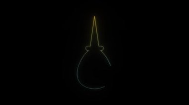 Siyah arkaplanda parlayan neon lavman simgesi. İnsan sağlığı. Hareket grafikleri ve birleşikliği için 4K video animasyonu.