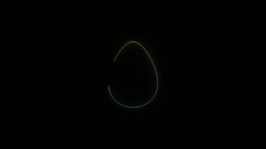 Siyah arkaplanda parlayan neon yumurta ikonu. Paskalya öğeleri. Hareket grafikleri ve birleşikliği için 4K video animasyonu.