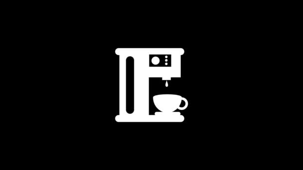 Bílý Obrázek Kávovar Černém Pozadí Vaření Kávy Doma Snídani Záběry — Stock video