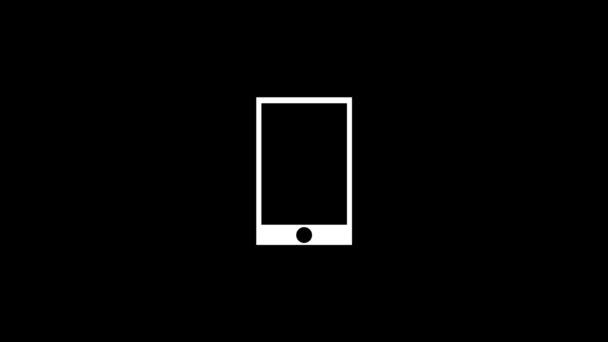 Białe Zdjęcie Telefonu Czarnym Tle Osobisty Gadżet Ludności Dynamiczny Materiał — Wideo stockowe