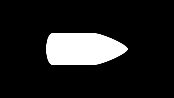 黒い背景の弾丸の白い写真 軍事兵器だ プロジェクトのダイナミックスタイル映像 モーショングラフィックスと合成のための4Kビデオアニメーション — ストック動画