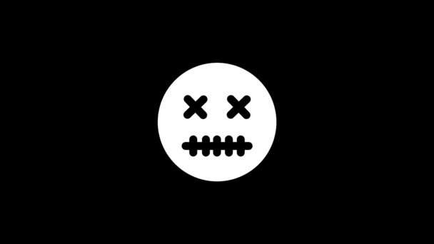 Fehér Kép Halott Arcról Fekete Háttérrel Halott Arc Érzelmi Állapot — Stock videók
