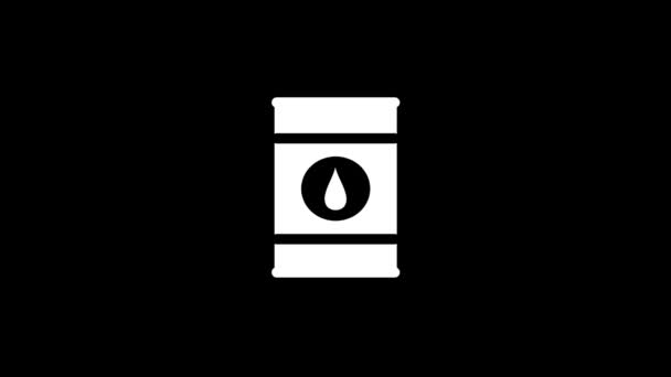 Cuadro Blanco Barril Sobre Fondo Negro Almacenamiento Productos Petrolíferos Imágenes — Vídeo de stock