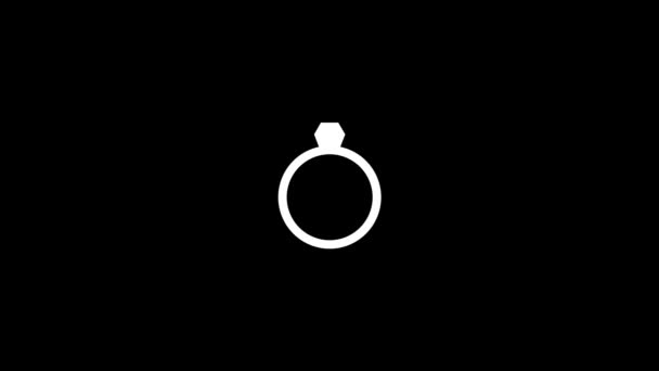 Fehér Kép Gyűrűről Fekete Háttérrel Kéz Szív Ajánlata Szeretteknek Dinamikus — Stock videók