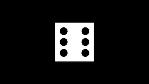 Λευκή Εικόνα Των Ζαριών Μαύρο Φόντο Τζόγος Καζίνο Δυναμικό Υλικό — Αρχείο Βίντεο