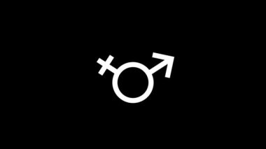 Siyah arka planda beyaz aile resmi. Heteroseksüel çift. Projeniz için dinamik tarzda görüntüler. Hareket grafikleri ve birleşikliği için 4K video animasyonu