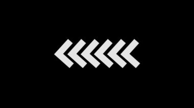 Siyah arka planda beyaz ok resmi. İş sunumu elemanları. Projeniz için dinamik tarzda görüntüler. Hareket grafikleri ve birleşikliği için 4K video animasyonu