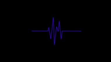 Siyah arkaplanda beyaz renkli nabız resmi. İnsan bakımının tıbbi unsurları. Projeniz için dinamik tarzda görüntüler. Hareket grafikleri ve birleşikliği için 4K video animasyonu