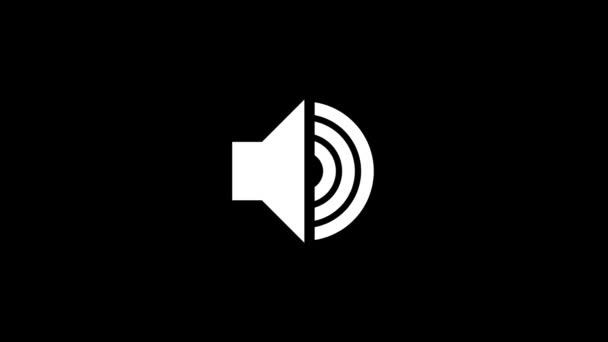 Siyah Arkaplanda Beyaz Hoparlör Resmi Televizyondaki Ses Açık Projeniz Için — Stok video