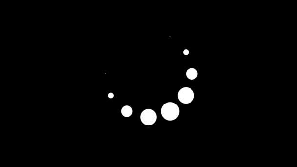 黒い背景にダウンロードの白い画像 ガジェットにデータダウンロードアイコンを表示します プロジェクトのダイナミックスタイル映像 モーショングラフィックスと合成のための4Kビデオアニメーション — ストック動画