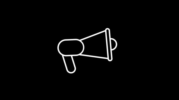 Біла Картина Гучномовця Чорному Тлі Пропаганда Національної Ідеї Динамічні Кадри — стокове відео