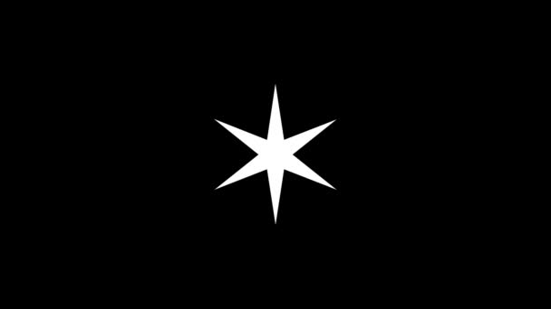 Csillag Fehér Ikonja Fekete Háttérrel Mágia Elemei Dinamikus Stílusú Felvételek — Stock videók