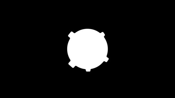 黒い背景に爆弾の白いアイコン 軍事トラップの中和 プロジェクトのダイナミックスタイル映像 モーショングラフィックスと合成のための4Kビデオアニメーション — ストック動画