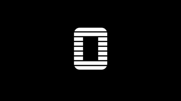 黒の背景に0の字の白いアイコン スポーツ計算のための簡単な数字 選手の記録です プロジェクトのダイナミックスタイル映像 モーショングラフィックスと合成のための4Kビデオアニメーション — ストック動画