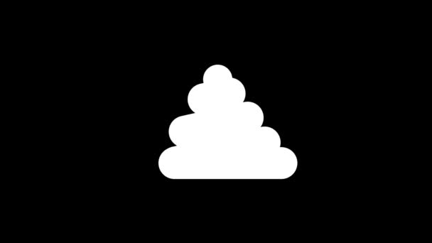 Белая Икона Какашек Черном Фоне Бытовые Отходы Динамический Стиль Съемки — стоковое видео