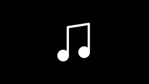 Біла Ікона Нотатки Чорному Тлі Написання Музики Динамічні Кадри Вашого — стокове відео