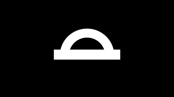 Weißes Winkelsymbol Auf Schwarzem Hintergrund Lineal Für Geometrie Dynamisches Filmmaterial — Stockvideo