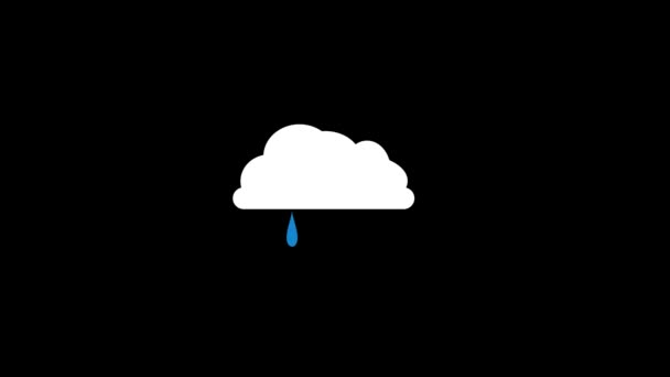 Siyah Arka Planda Beyaz Bir Nimbus Simgesi Uygulamada Hava Tahmini — Stok video